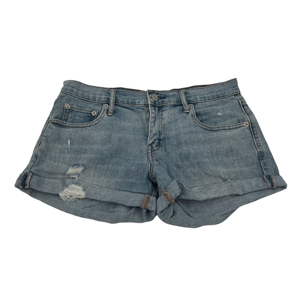 GAP 3" Denim Distressed Cuffed Hem Jean Shorts Size 27 Petite Women's